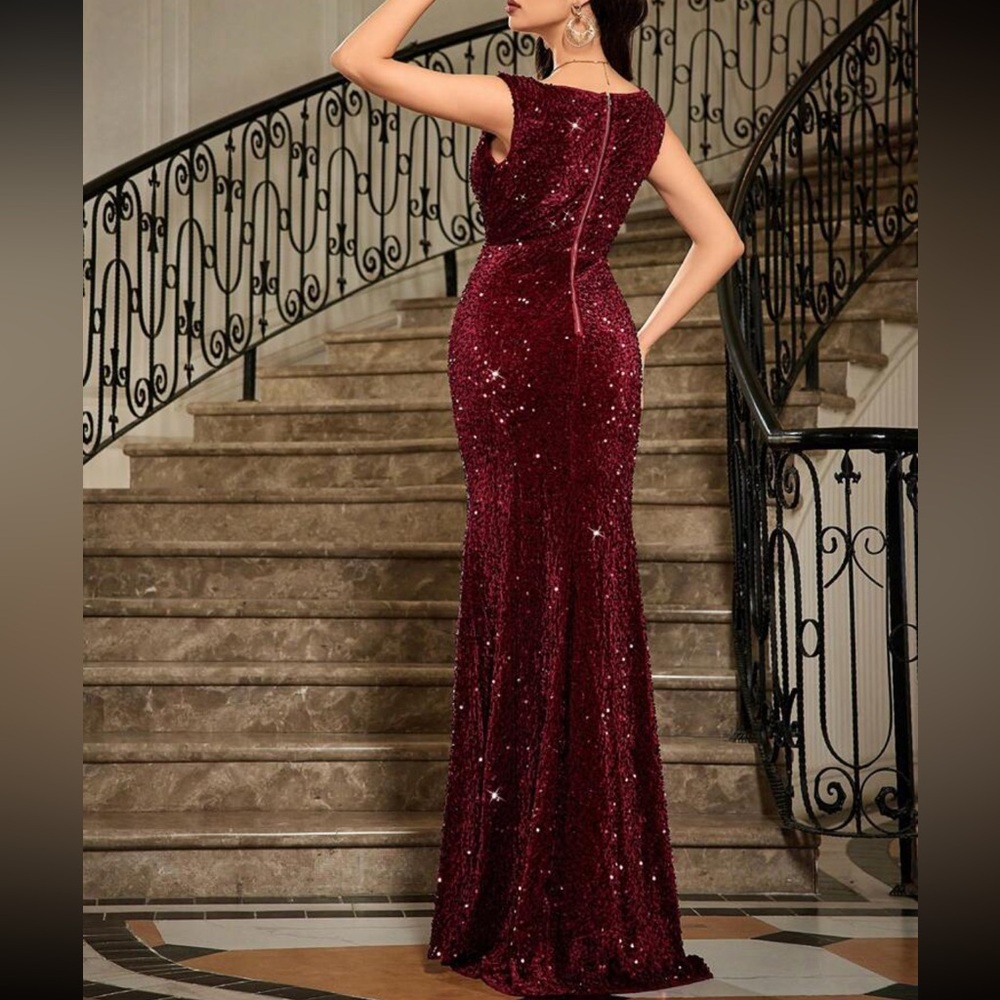 Luxe  sweetheart neck mermaid hem party formal evening gown dress - Picture 5 of 7